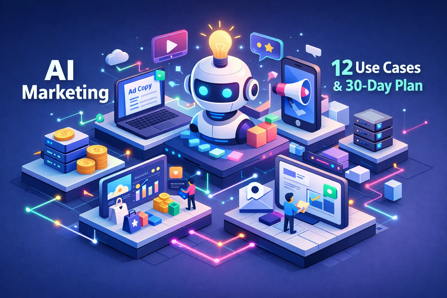 Generative AI for marketing: 12 use cases + 30-day playbook