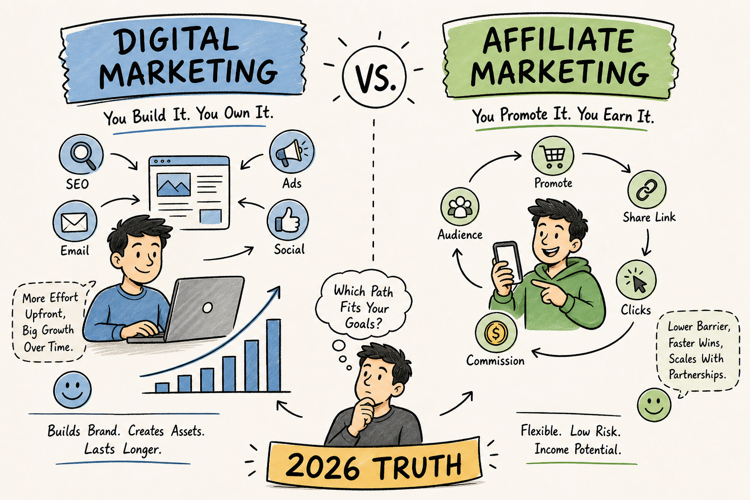Digital Marketing vs. Affiliate Marketing: The 2026 Truth